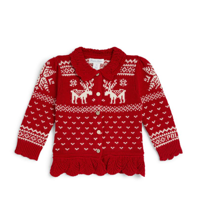 Shop Ralph Lauren Knitted Reindeer Cardigan (3-24 Months) In Multi