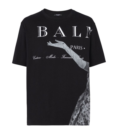 Shop Balmain Madame Jolie T-shirt In Black