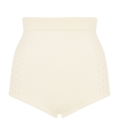 Shop Cashmere In Love Crochet Kira High-waist Shorts In White