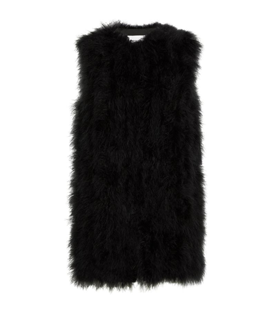 Shop Yves Salomon Feather Gilet In Black