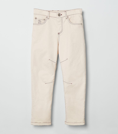 Shop Brunello Cucinelli 5-pocket Jeans (4-12+ Years) In Neutrals