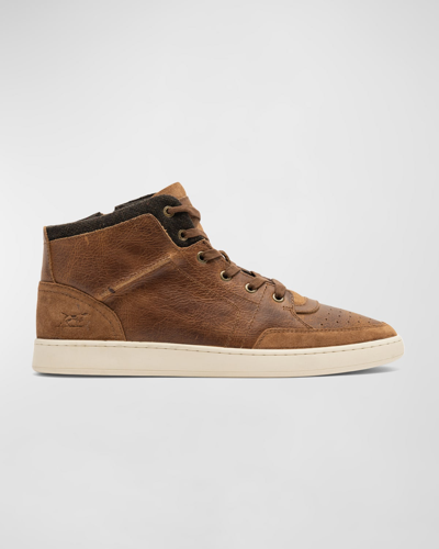 Shop Rodd & Gunn Men's Sussex High Street Leather High-top Sneakers In Tan Wash