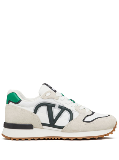 Shop Valentino Grey Vlogo Pace Lace-up Sneakers In Neutrals