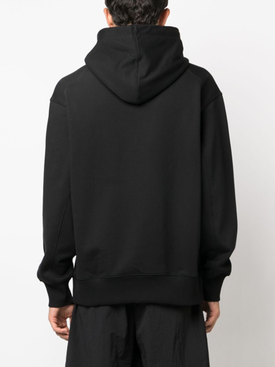 Shop Y-3 Logo Organic Cotton Hoodie In Black