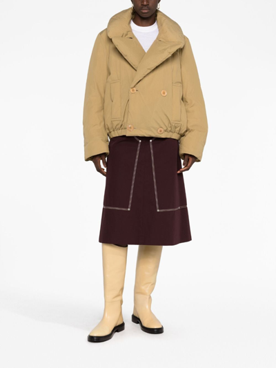 Shop Lemaire Short Puffer Jacket In Brown