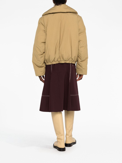 Shop Lemaire Short Puffer Jacket In Brown
