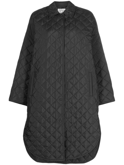 Shop Totême Quilted Coat In Black