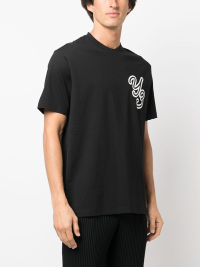 Shop Y-3 Logo Cotton T-shirt In Black