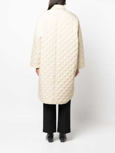 Shop Totême Quilted Coat In White