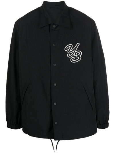 Shop Y-3 Logo Coach Jacket In Black