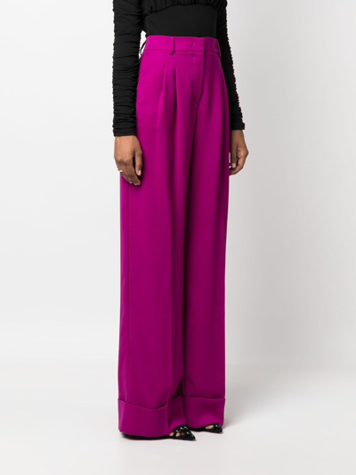 Shop The Andamane Wide Leg Satin Trousers In Pink