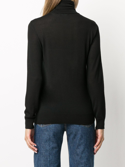 Shop Emporio Armani Wool Turtle-neck Sweater In Black