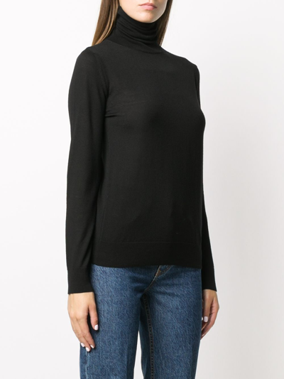 Shop Emporio Armani Wool Turtle-neck Sweater In Black