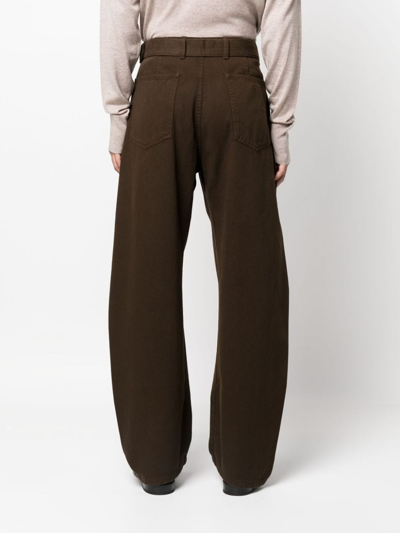 Shop Lemaire Twisted Denim Jeans In Brown