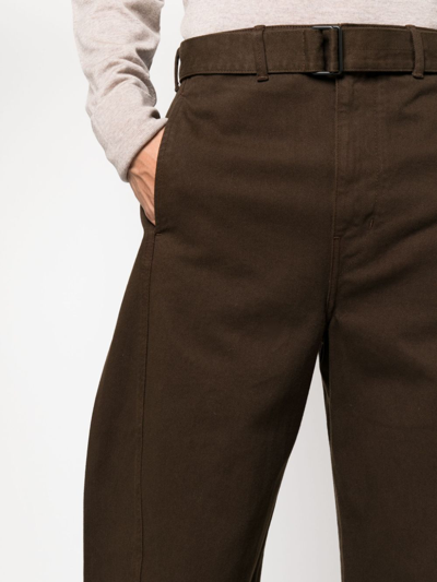 Shop Lemaire Twisted Denim Jeans In Brown