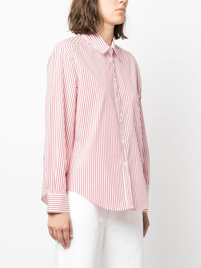 Shop Emporio Armani Striped Cotton Shirt In Red