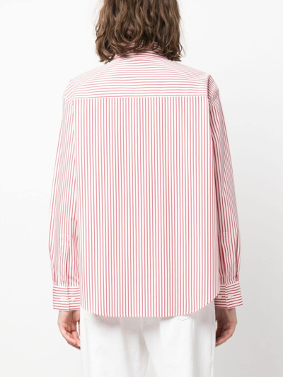Shop Emporio Armani Striped Cotton Shirt In Red