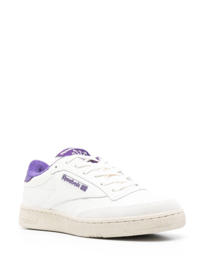 Shop Reebok By Palm Angels Club C Leather Sneakers In Violet