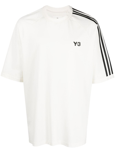 Shop Y-3 Logo Cotton T-shirt In White