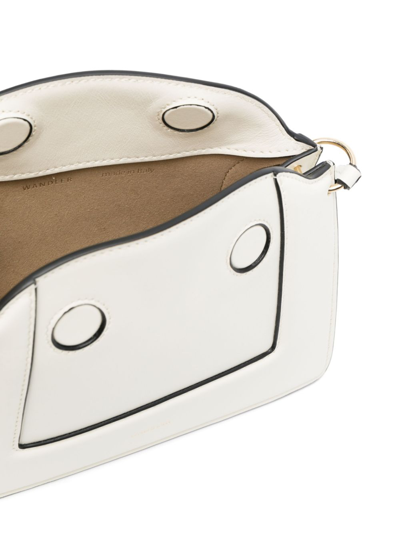 Shop Wandler Penelope Micro Leather Shoulder Bag In Beige