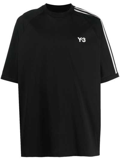 Shop Y-3 Logo Cotton T-shirt In Black