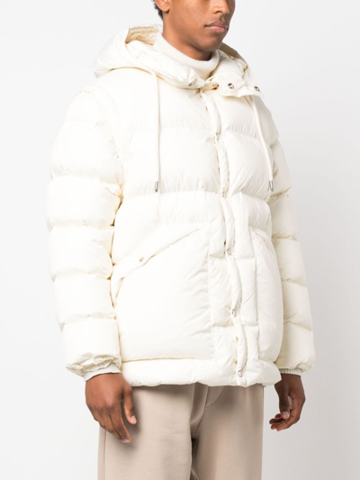 Shop Emporio Armani Satin Quilted Down Jacket In White