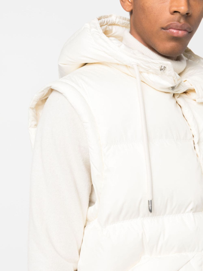 Shop Emporio Armani Satin Quilted Down Jacket In White