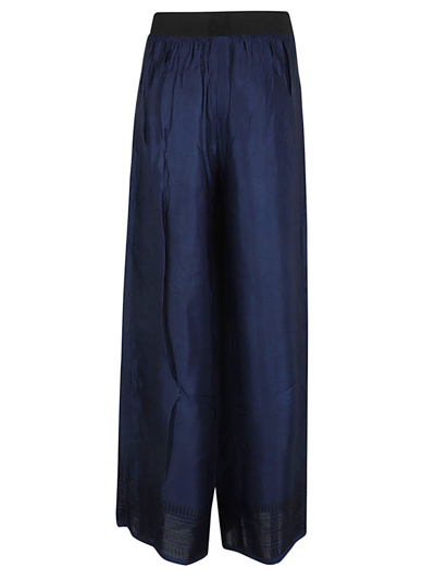 Shop Obidi Silk Trousers In Blue