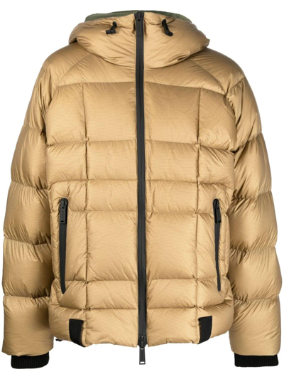 Shop Dsquared2 Beige Feather Down Hooded Jacket