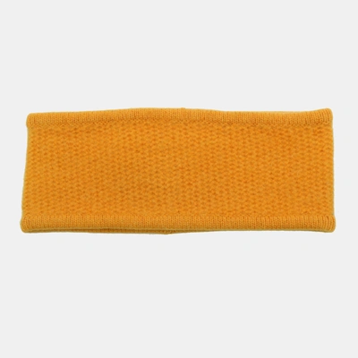 Shop Portolano Cashmere Honeycomb Headband In Orange