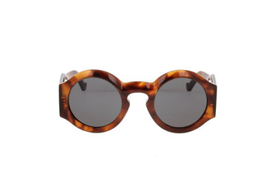 Shop Loewe Round Frame Sunglasses In Brown