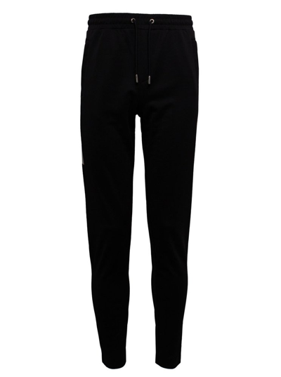 Shop Karl Lagerfeld Logo Printed Drawstring Track Pants In Black