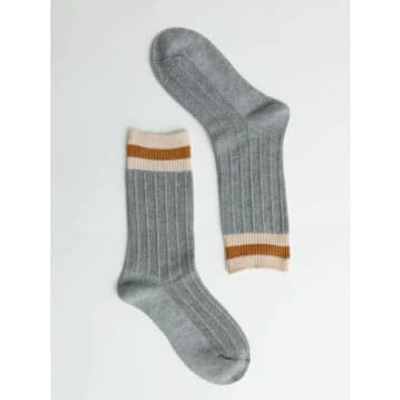 Shop Leto Grey Colour Block Socks