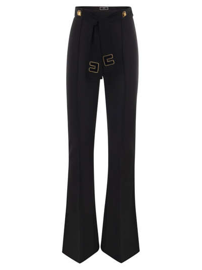 Shop Elisabetta Franchi Flair Trousers In Black
