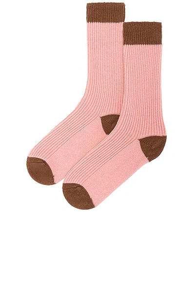 Shop Guest In Residence The Soft Socks In Blush & Walnut