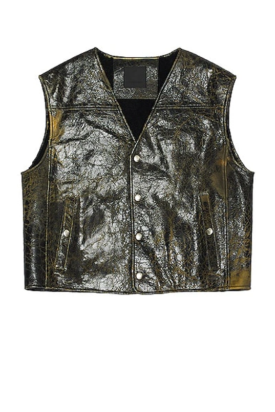 Shop Givenchy Snap Vest In Black & Yellow