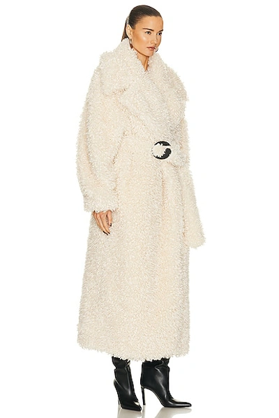 Shop Coperni Belted Maxi Coat In Off White