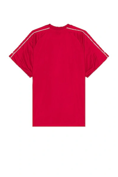 Shop Balenciaga Oversized Soccer Tee In Red & White