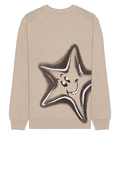 Shop Thisisneverthat Star Knit Sweater In Beige