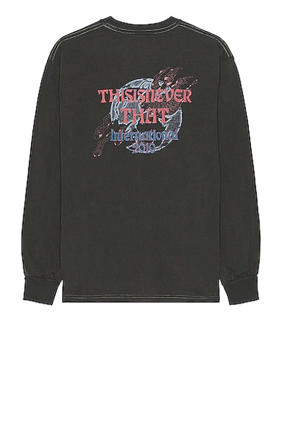 Shop Thisisneverthat Meteor Long Sleeve Tee In Charcoal