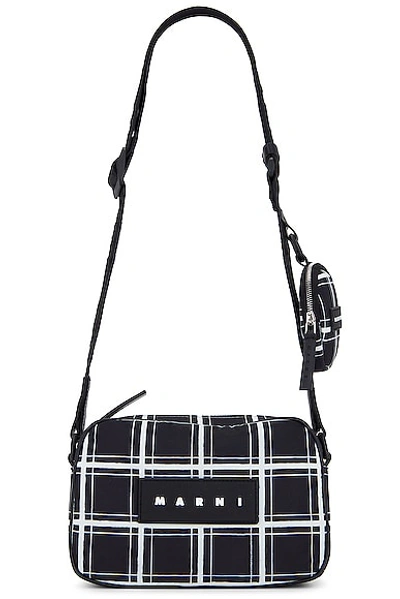 Shop Marni Camera Bag Check Print In Black