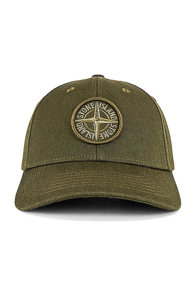 Shop Stone Island Hat In Olive