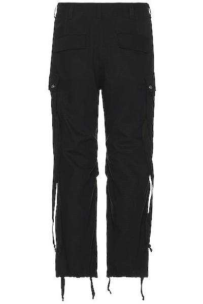 Shop Reese Cooper Cotton Ripstop Wide Leg Cargo Pant In Black
