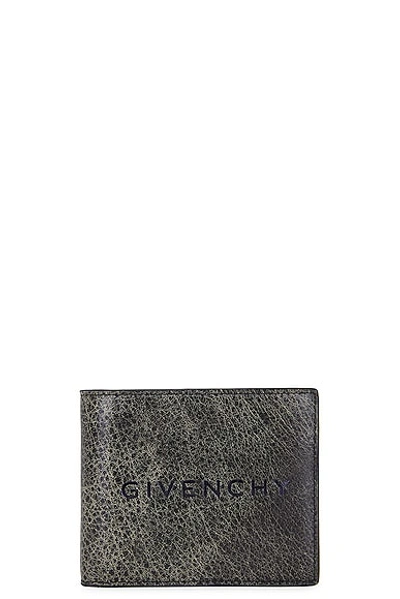 Givenchy Logo embossed Full grain Leather Billfold Wallet In Grey