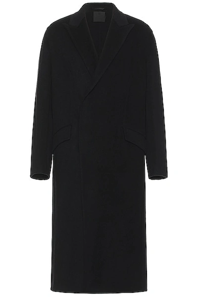 Shop Givenchy Double Face Long Coat In Black