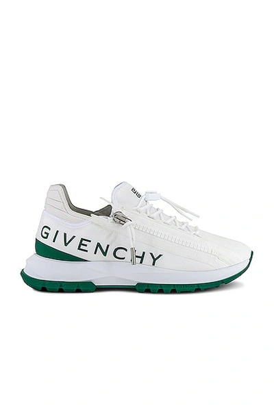 Shop Givenchy Spectre Zip Runners Sneaker In White & Green