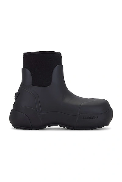 Ambush Elasticated Ankle Welly Boots In Black