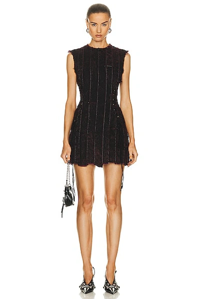 Shop Acne Studios Sleeveless Mini Dress In Black & Wine Red