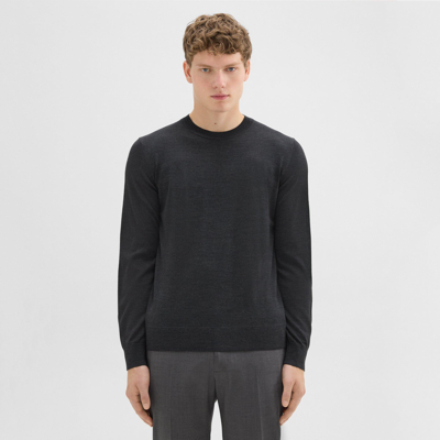 Shop Theory Crewneck Sweater In Regal Wool In New Pestle Melange