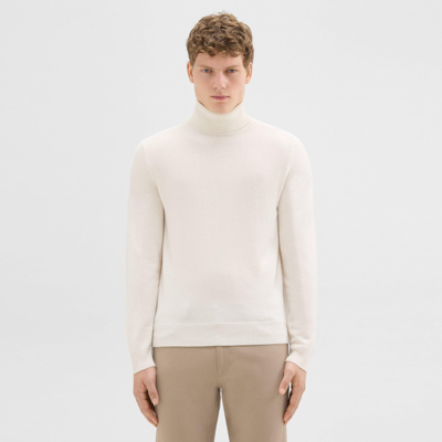 Shop Theory Hilles Turtleneck Sweater In Cashmere In Stone White